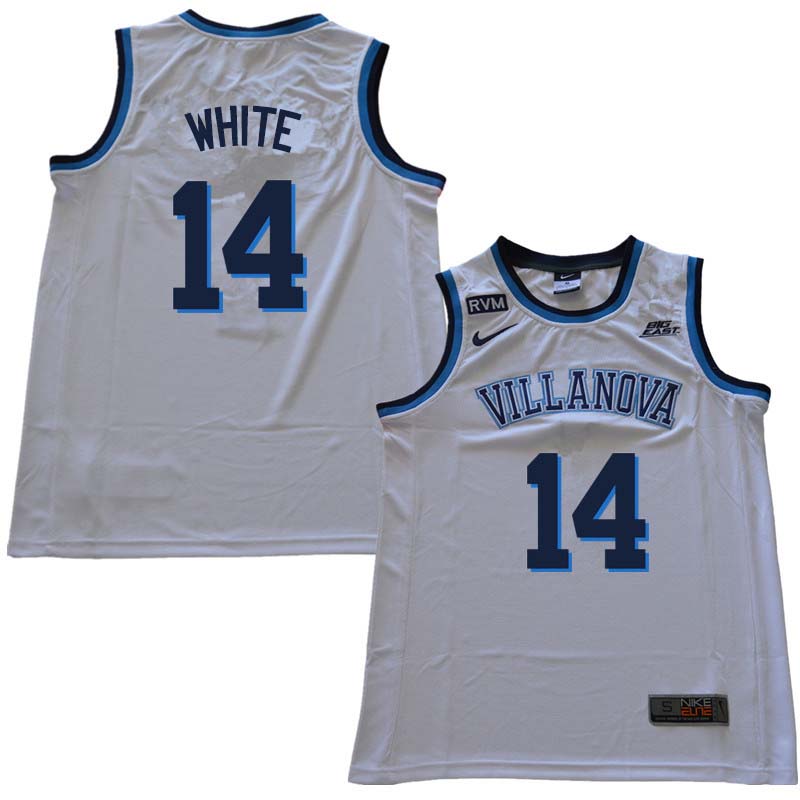 2018 Men #14 Hubie White Willanova Wildcats College Basketball Jerseys Sale-White - Click Image to Close